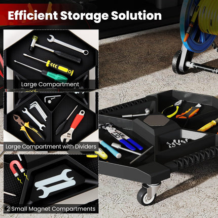 Goplus Automotive Rolling Tool Tray with 4 Swivel Casters (25 KG Weight Capacity)