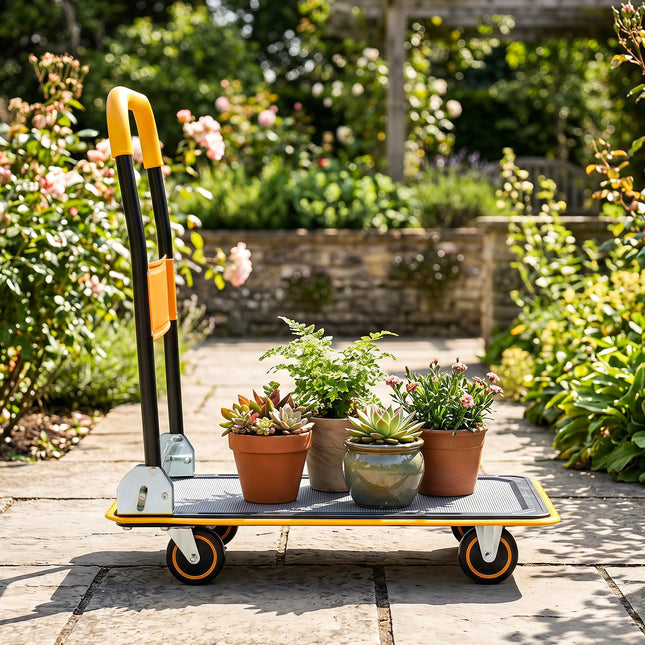 Goplus Folding Platform Cart | Rolling Flatbed Cart Hand Platform Truck (560LBS)