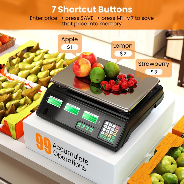 Goplus 88lb/40kg Price Computing Scale, Digital Commercial Food Scale with Counting Function