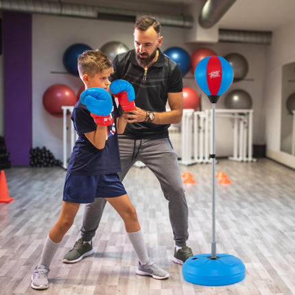 Goplus Height Adjustable Kids Workout Equipment with Boxing Stand & Boxing Gloves