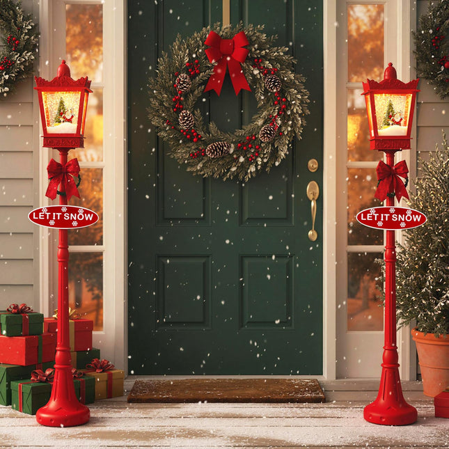Goplus 8 ft 2-in1 Musical Christmas Snow Globe w/Warm White LED Lights Snowy Effects Santa Scene