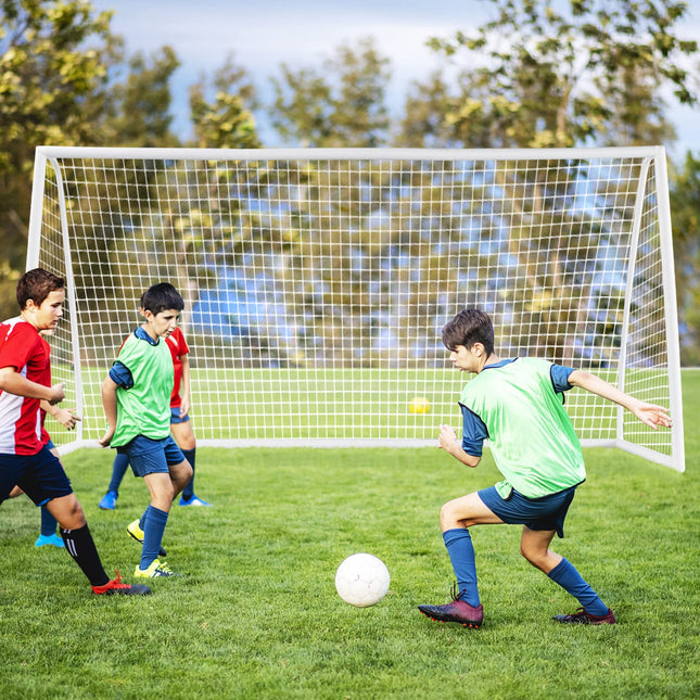 Goplus Soccer Goal, 6FT x 4FT/12FT x 6FT Soccer Net with Strong UPVC Frame, Quick Set-up, High-Strength Netting - GoplusUS