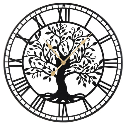 Goplus 27" Tree of Life Big Metal Wall Clock for Living Room Bedroom Kitchen