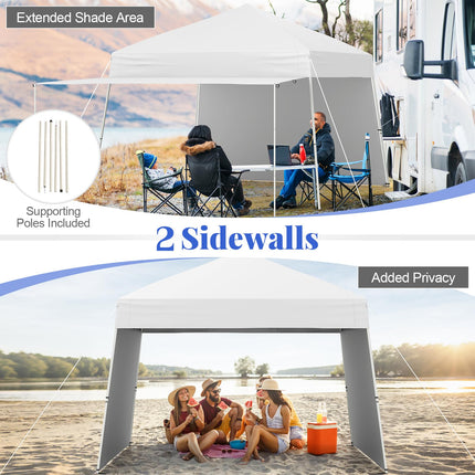 Goplus 9.2x14.76 FT Pop up Canopy with 2 Sidewalls Easy Up Outdoor UPF50+ Patio Canopy