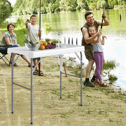 Goplus 42.5 Inch Portable Camping Sink Table with Rotatable Faucet & Drainage Hose