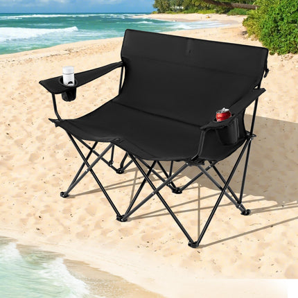 Goplus 2-Person Oversized Double Camping Chair with Armrests & Cup Holders
