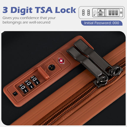 Goplus 20in/24in/28in PC+ABS Hard Shell Suitcase Set with TSA Lock | 3 Piece Luggage Set