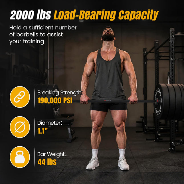 Goplus 7FT Olympic Barbell | 2000 lbs Weight Lifting Olympic Bar