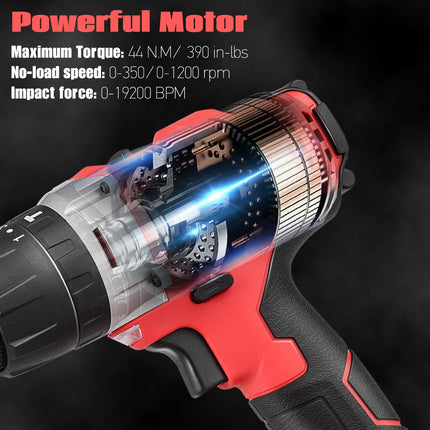 Goplus 18V 1/2'' Cordless Drill with Driver Kit and 2-Speed Electric Drill