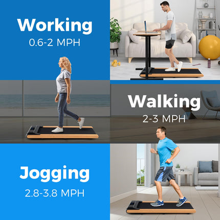 Goplus Walking Pad, Under Desk Treadmill for Home Office, Portable Walking Pad Treadmill with Remote Control