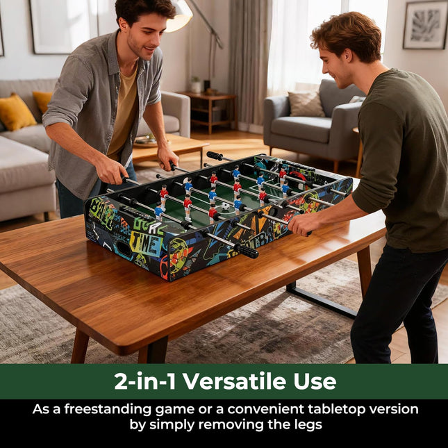 Goplus 2-in-1 Soccer Table with Detachable Legs for Tabletop