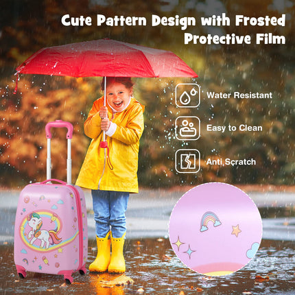 Goplus 2PC Kids Luggage, 12" & 16" Kids Carry On Luggage Set, Lightweight Spinner Suitcases for Boys and Girls - GoplusUS