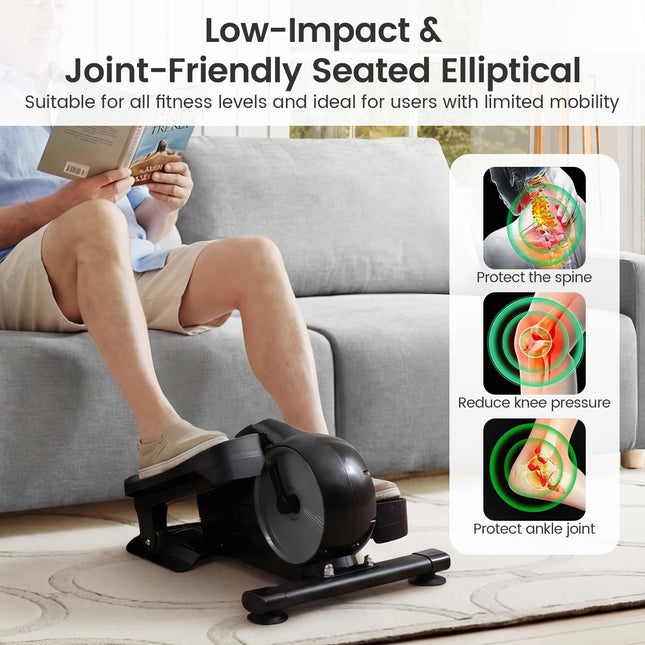 Goplus Under Desk Elliptical Pedal Exerciser w/Forward & Reverse Direction