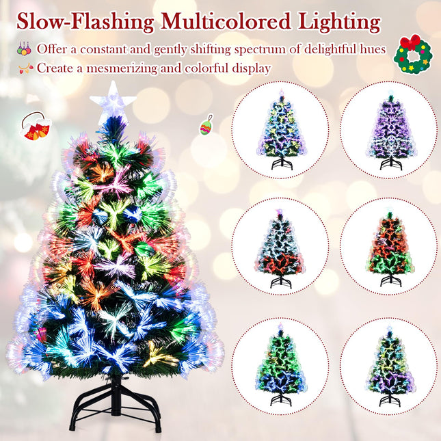 Goplus Pre-Lit Artificial Xmas Tree with 93 Branch Tips & Topper Star