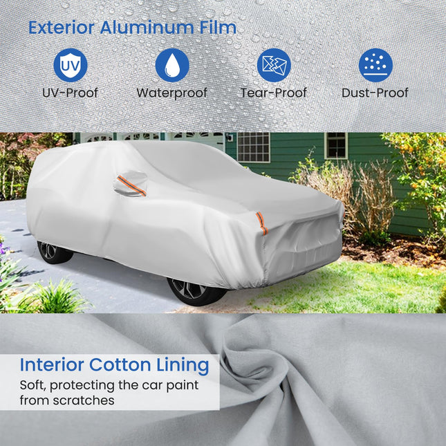 Car Cover for Automobiles 200 Inch Rain Sun UV Protection Fit SUV BMW Honda Lexus Mercedes-Benz
