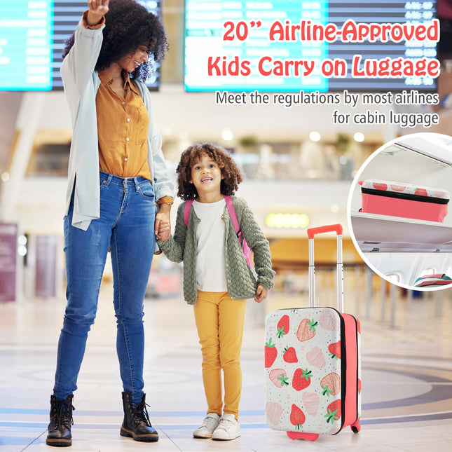 Goplus Kids Luggage, 20” Foldable Expandable Carry-on Suitcase with Rolling Wheels