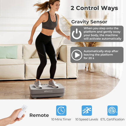 Goplus Vibration Plate Exercise Machine, Vibrating Platform w/ Gravity Sensor, Remote Control