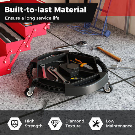 Goplus Mobile Automotive Tool Tray with 3 Swivel Casters & 4 Compartments