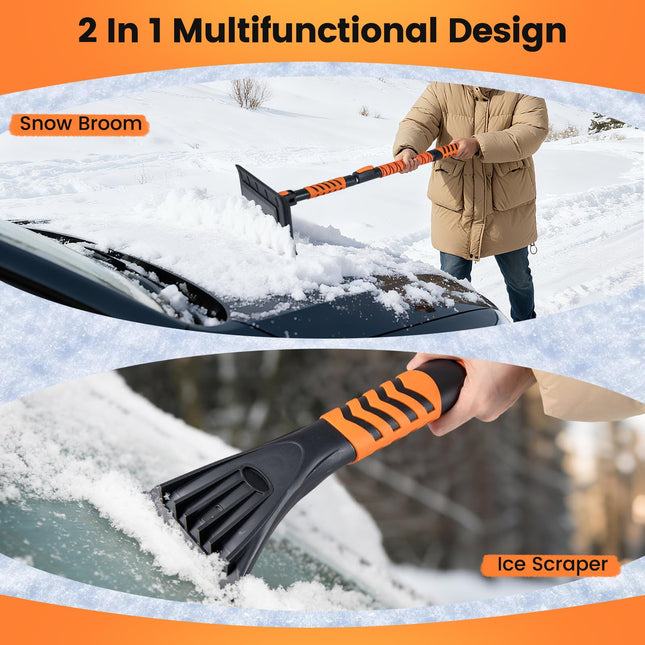 Goplus 41" Ice Scraper for Car Windshield with 180° Rotation Head & Non-Slip EVA Grip