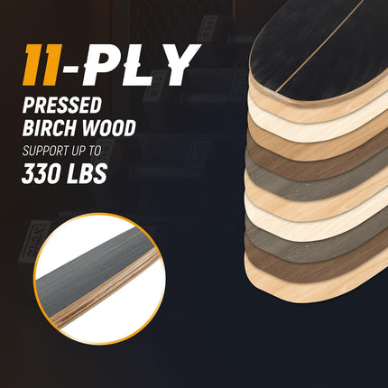 Goplus Balance Board Trainer with Cork Roller and Storage Rack for Adults