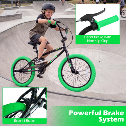 Goplus Freestyle BMX Bike 20" Trick Bicycle w/ 360 Degree Steering & 4 Pegs