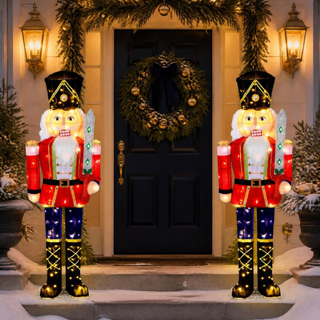Goplus 5 FT Nutcracker Christmas Decor Outdoor with 100 LED Lights