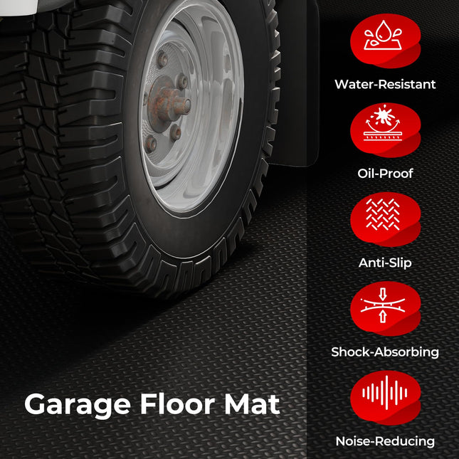 Goplus 4 PCS 7.7 x 3.8 FT Garage Floor Mats Parking Mats for Cars & Trailers
