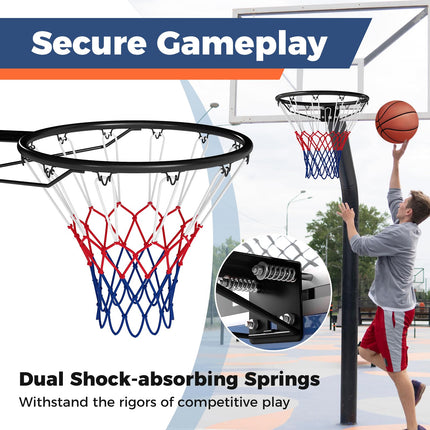 Goplus 18" Replacement Basketball Rim Wall Door Mounted Basketball Hoop