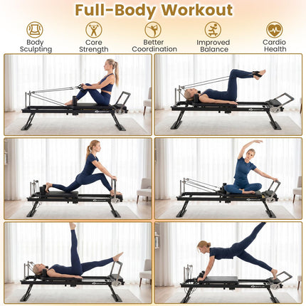 Goplus 84" Large Foldable Pilates Reformer Machine for Home Gym for All Levels