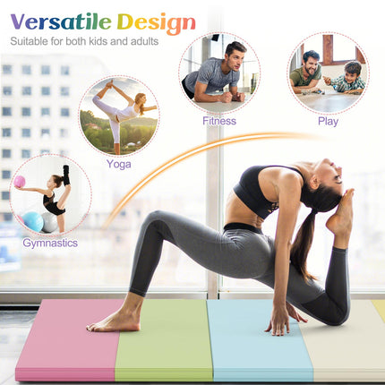 Goplus 6'x4' 3-Panel Folding Gymnastics Mat for Home Gym Aerobics Yoga