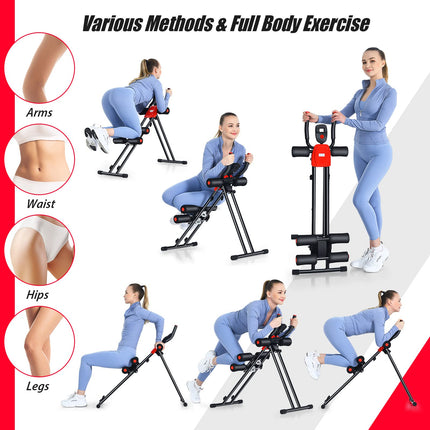 Foldable Core Abdominal Trainer, AB Workout Machine Exercise Equipment with 3 Adjustable Levels - GoplusUS