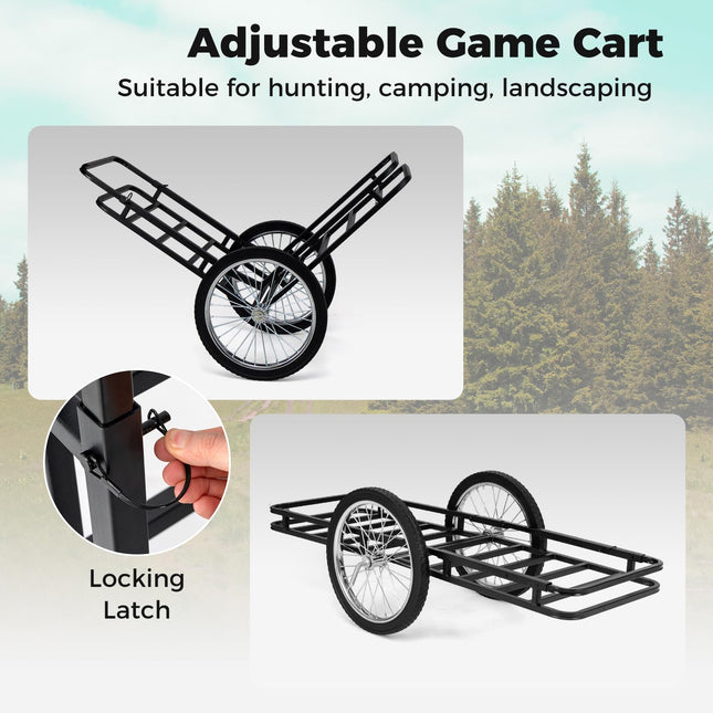 Goplus 550 LBS Double-Layer Deer Cart with 20 Inch Rubber Wheels