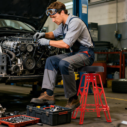 Goplus 400 LBS Meachanic Chair with 3" Thick Padded Seat for Work Shop Auto Repair