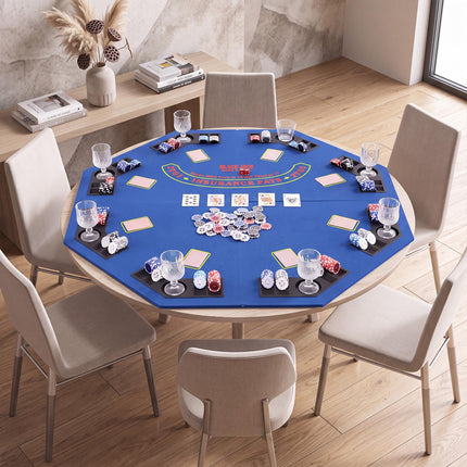 Goplus 8-Player Portable Poker Table Top | 48” Folding Casino Texas Hold’em Game Board