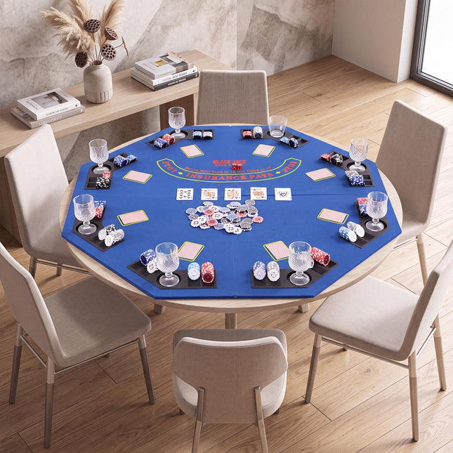 Goplus 8-Player Portable Poker Table Top | 48” Folding Casino Texas Hold’em Game Board
