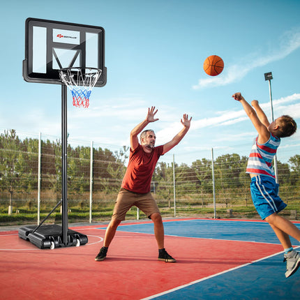 Goplus Portable Basketball Hoop Outdoor, 4.5FT-10FT Height Adjustable Basketball Goal System - GoplusUS
