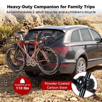 Goplus 3-Bike Trunk Mount Bike Rack Foldable Carbon Steel Bicycle Carrier for Hatchback