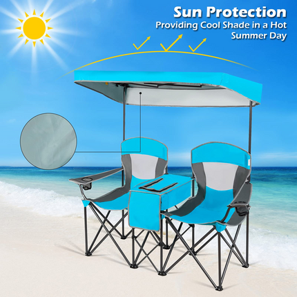 Goplus Double Camping Seat w/Shade Canopy - GoplusUS