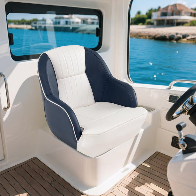 Goplus Pontoon Boat Seat with Thick Cushioned Seat & Luxury Bucket Seat