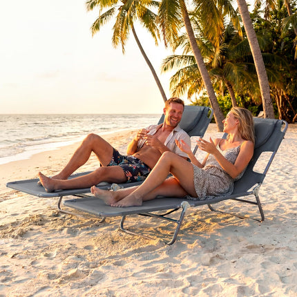 Goplus Tanning Chair Portable Lightweight 10.5LBS Beach Lounger(1/2)