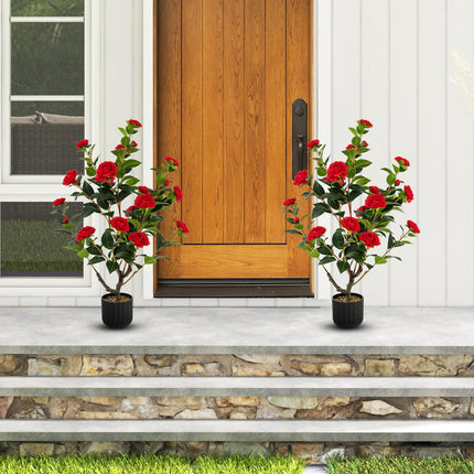 38" Artificial Camellia Tree - Goplus
