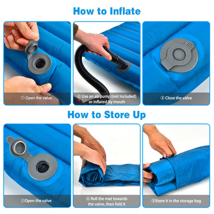 Goplus Inflatable Camping Sleeping Pad, 3 Inch Thick Camping Pad, Waterproof & Comfortable Sleeping Mat