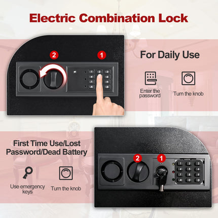 Goplus 22" Tall Wall Safe, Electric Safe Box Fits Between the Studs,Hidden Wall Mount Safe