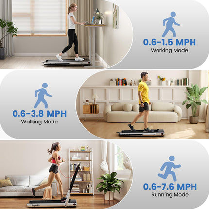 340 LBS Capacity Walking Pad with Handle Bar