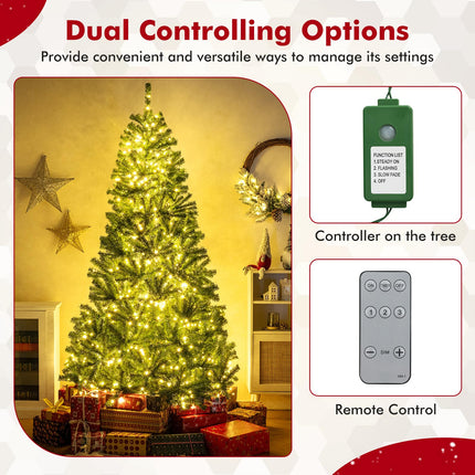 Goplus Pre-Lit Remote Control Artificial Christmas Tree Home Office Holiday Decoration