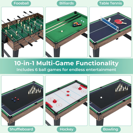 Goplus 10-in-1 Multi Game Table Set | Adult Size Combination Game Table