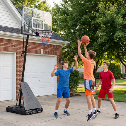 Gopplus 8-10 FT Height Adjustable Portable Basketball Goal System with 44 Inch PC Shatterproof Backboard