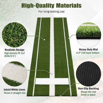 Goplus 10 x 3 FT Baseball Training Aid with Pitching Mound for Indoor Outdoor Practice