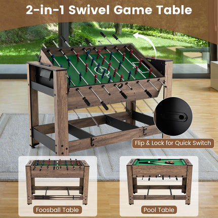 Goplus 2-in-1 Swivel Multi Game Table | Indoor Outdoor Combination Arcade Table