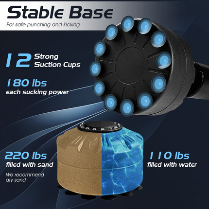 Goplus Freestanding Punching Bag 70", 220lbs Heavy Boxing Bag with Gloves, Shock Absorber, 12 Suction Cup Base - GoplusUS